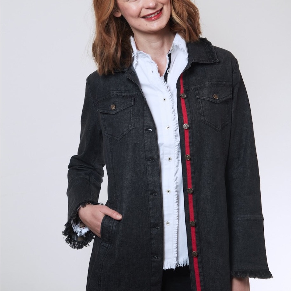 NWT $178 Dizzy Lizzy PARK SLOPE DENIM JACKET BLACK  online for $179 Size small